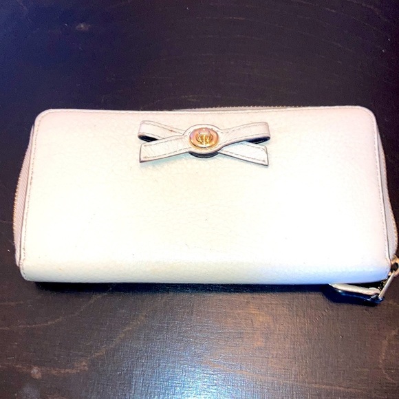 Vintage coach New York zippered check book wallet in cream leather GVC - Picture 1 of 14